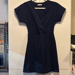 XS Navy Madewell Faux Wrap Dress